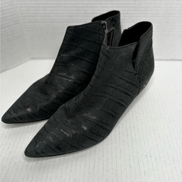 SIGERSON MORRISON gray croc print point toe ankle boots size 10 - Picture 11 of 11